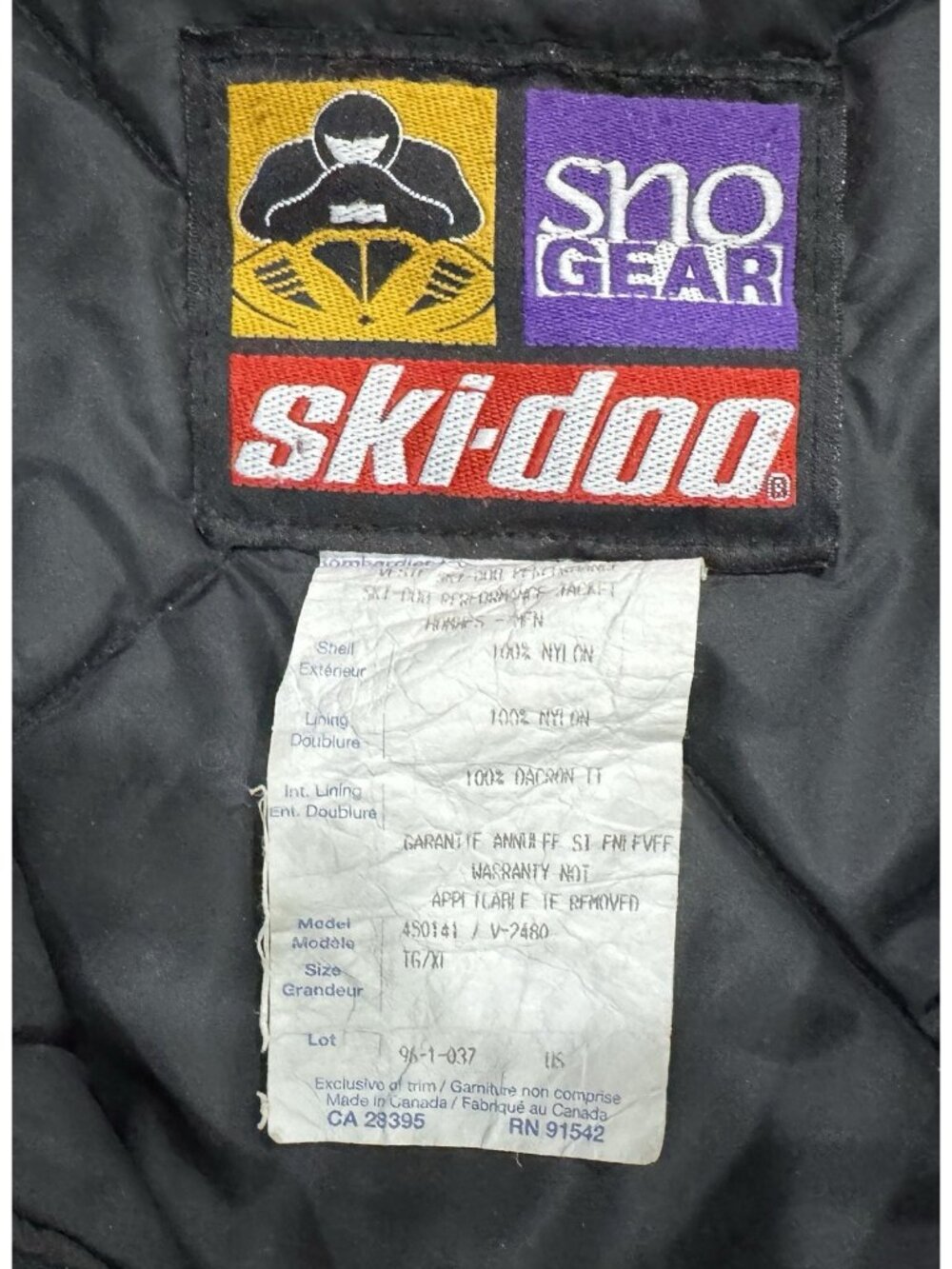 Vtg Ski-Doo Bombardier Jacket Mens Size Xtra Large Snowmobile XL Shark tooth - Picture 8 of 16